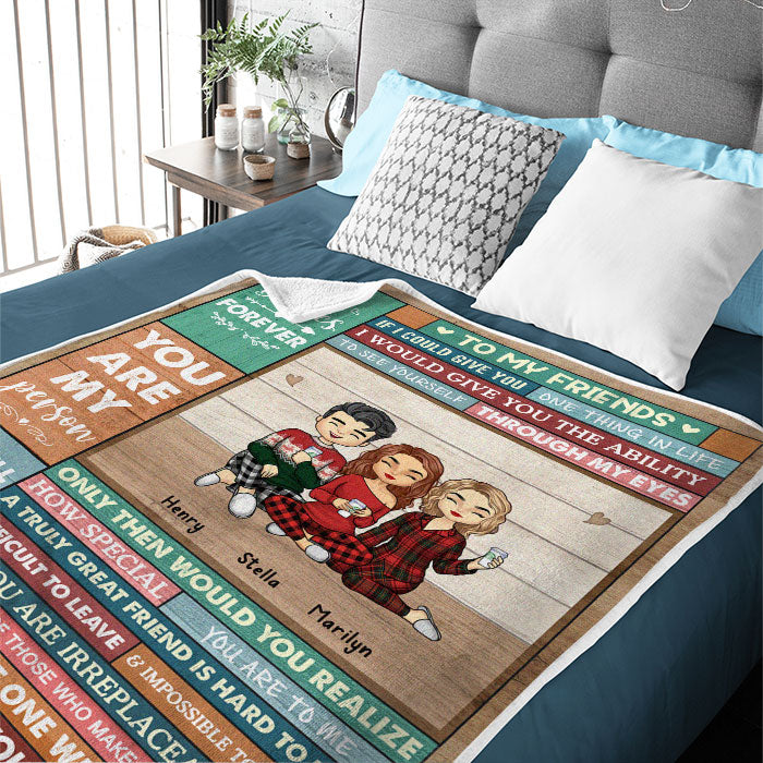 Pretend This Is A Hug From Me - Bestie Personalized Custom Blanket - Christmas Gift For Best Friends, BFF, Sisters