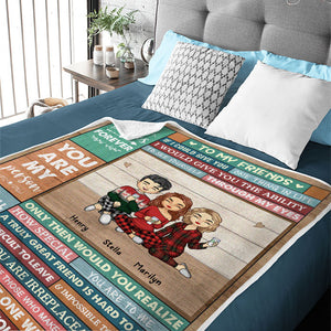 Pretend This Is A Hug From Me - Bestie Personalized Custom Blanket - Christmas Gift For Best Friends, BFF, Sisters