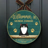 Willkommen In Meinem Zuhause - Lustiges Personalisiertes Katzentürschild, Funny Personalized Cat Door Sign German