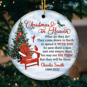They Come Down To Earth To Spend Christmas With You - Memorial Personalized Custom Ornament - Ceramic Round Shaped - Sympathy Gift, Christmas Gift For Family