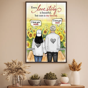 Every Love Story Is Beautiful, But Ours Is My Favorite - Gift For Couples, Personalized Vertical Poster.