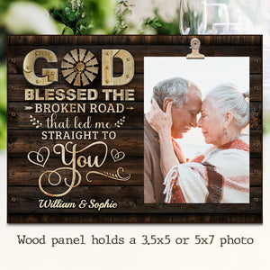 God Led Me Straight To You - Gift For Couples, Personalized Photo Frame.
