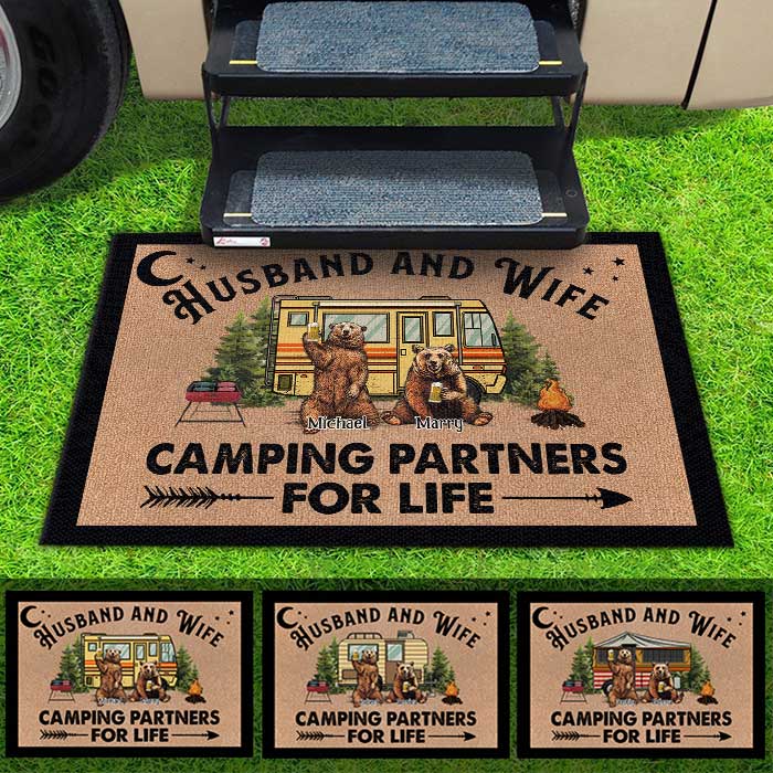 Husband & Wife Bear Style - Personalized Decorative Mat.