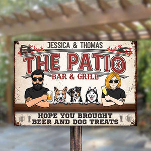 The Patio Bar & Grill - Personalized Metal Sign - Gift For Couples, Husband Wife