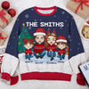 Christmas Is A Time For Family Dad, Mom - Family Personalized Custom Ugly Sweatshirt - Unisex Wool Jumper - Christmas Gift For Family Members