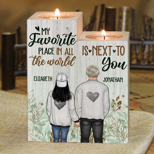 I Wanna Stay Next To You - Gift For Couples - Personalized Candle Holder.
