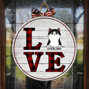 Love Cat - Funny Personalized Cat Door Sign.