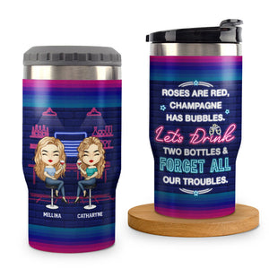 Let's Drink & Forget All Our Troubles - Personalized Can Cooler - Gift For Bestie