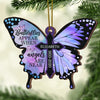 Butterflies Appear When Angels Are Near - Personalized Custom Butterfly Shaped Wood Christmas Ornament