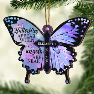 Butterflies Appear When Angels Are Near - Personalized Shaped Ornament.