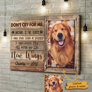Don't Cry For Me Mom I'm OK - Personalized Horizontal Canvas.