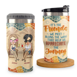 The Friends We Meet Along The Way - Personalized Can Cooler - Gift For Bestie