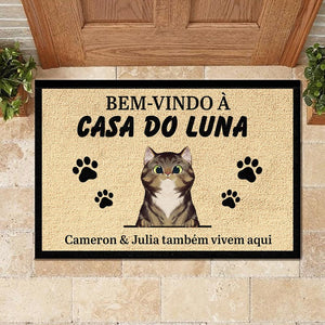 Bem-Vindo À Casa Do Luna Portuguese - Funny Personalized Cat Decorative Mat.