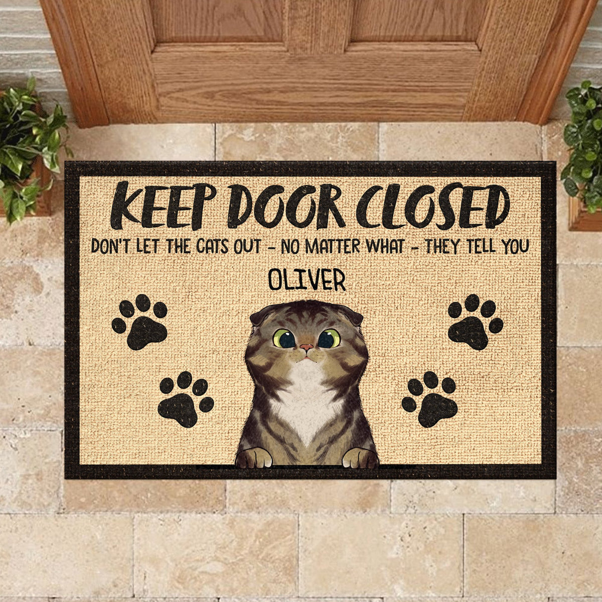 Don't Let The Cats Out - Funny Personalized Cat Decorative Mat, Doorma -  Pawfect House ™