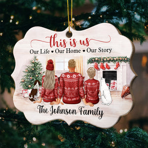 This Is Us - Our Life, Our Home, Our Story - Personalized Shaped Ornament.