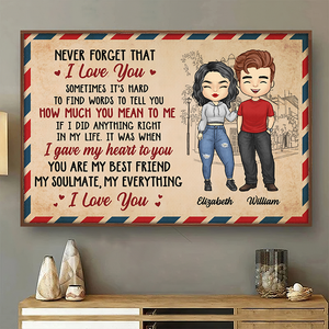 You Are My Best Friend, My Soulmate, My Everything - Personalized Horizontal Poster.