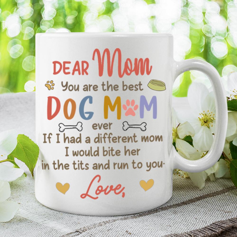 Personalized Mug - Girl and Dogs - Best dog mom ever (O)