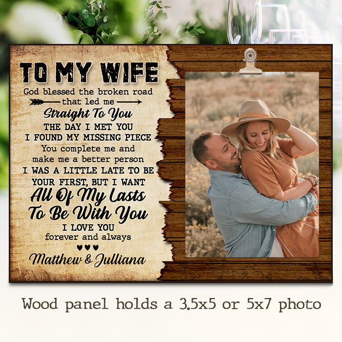 God Blessed Us, I Love You Forever And Always - Gift For Couples, Personalized Photo Frame.