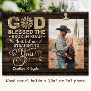 God Led Me Straight To You - Gift For Couples, Personalized Photo Frame.
