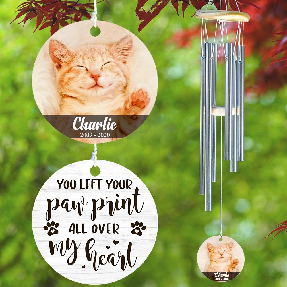 Pet - All Over My Heart - Personalized Outdoor Wind Chime.