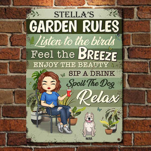 My Garden Rules - Personalized Metal Sign - Gift For Gardening Lovers