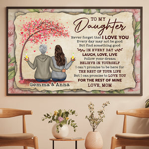 To My Daughter - Never Forget That I Love You - Personalized Horizontal Poster.