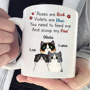 Curious Cat - Roses Are Red Violets Are Blue - Funny Personalized Cat Mug.