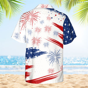Happy Independence Day - Personalized Hawaiian Shirt - Gift For Dad, Gift For Pet Lovers