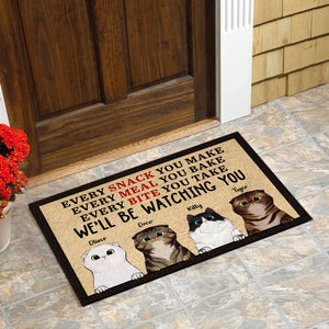Every Bite You Take I'll Be Watching You - Funny Personalized Cat Decorative Mat.