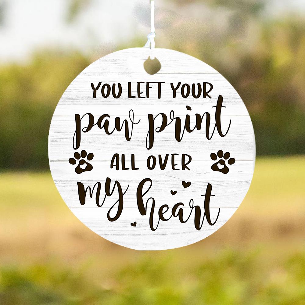 Pet - All Over My Heart - Personalized Outdoor Wind Chime.