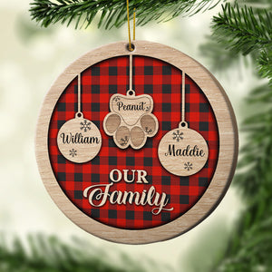 Happy Christmas With Our Family - Personalized Round Ornament.