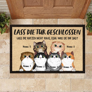 Lassen Sie die Katzen nicht raus German - Funny Personalized Cat Decorative Mat.
