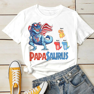 Gift for Dad - Dinosaur Dad - Personalized Custom Unisex T-shirt.