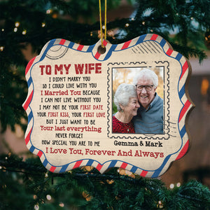 I Love You, Forever And Always - Upload Image, Gift For Couples - Personalized Shaped Ornament.