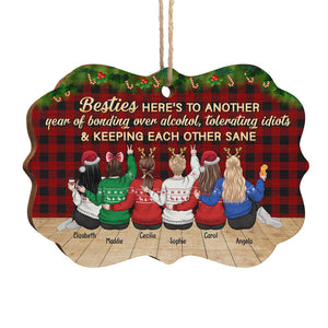 Keeping Each Other Sane - Personalized Custom Benelux Shaped Wood Christmas Ornament - Gift For Bestie, Best Friend, Sister, Birthday Gift For Bestie And Friend, Christmas Gift