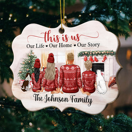 This Is Us - Our Life, Our Home, Our Story - Personalized Shaped Ornament.