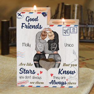 Good Friends Are Like Stars - Gift For Bestie - Personalized Candle Holder.