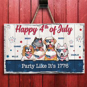 Happy 4th of July - 4th Of July Funny Personalized Pet Rectangle Sign.