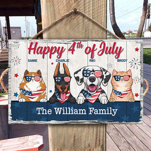 Happy 4th of July - 4th Of July Funny Personalized Pet Rectangle Sign.