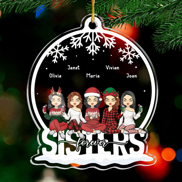 Siblings Are The Greatest Gift - Family Personalized Custom Ornament - Acrylic Snow Globe Shaped - Christmas Gift For Family Members