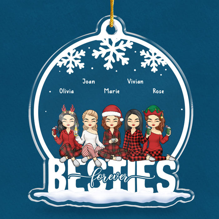 Sisters Are The Greatest Gift - Bestie Personalized Custom Ornament - Acrylic Snow Globe Shaped - Christmas Gift For Best Friends, BFF, Sisters