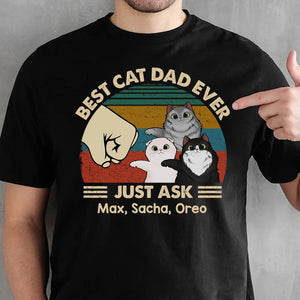 Best Cat Dad Ever - Gift for Dad, Personalized Unisex T-Shirt.