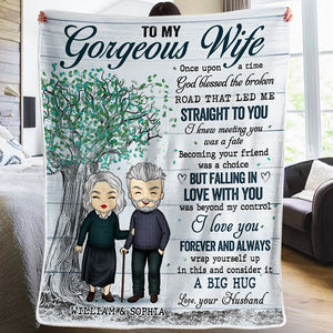 To My Gorgeous Wife, I Love You Forever And Always - Gift For Couples, Personalized Blanket.