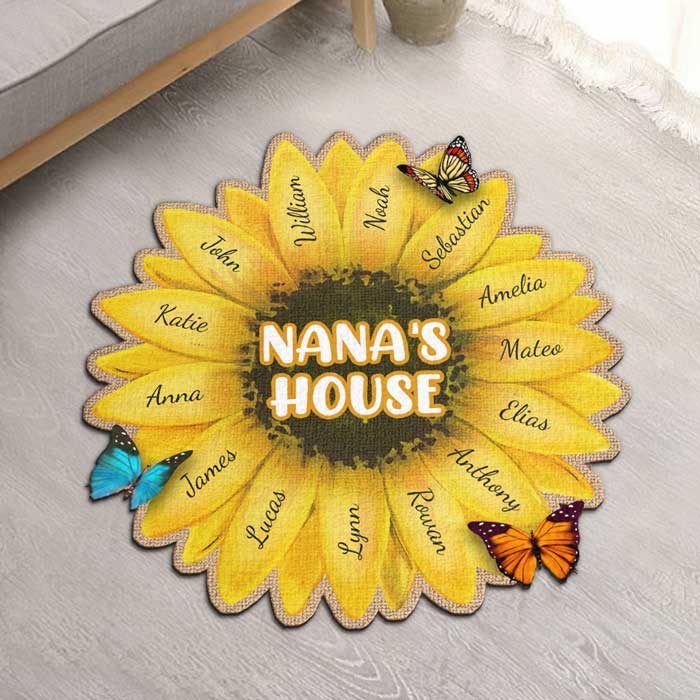 Welcome To Nana's House - Personalized Shaped Decorative Mat - Gift For Mom, Grandma