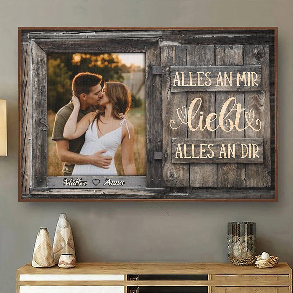 Alles An Mir Liebt Alles An Dir - Télécharger une image, cadeau pour les couples, mari femme - Affiche horizontale personnalisée allemand
