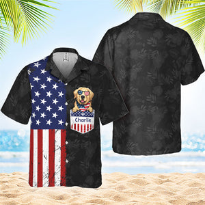 Happy 4th Of July - Personalized Hawaiian Shirt - Gift For Dad, Gift For Pet Lovers