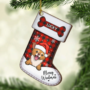 Merry Woofmas & Meowy Christmas - Christmas Dogs, Smiling Cats And Snow - Personalized Ornament, Customized Decoration Gift!.