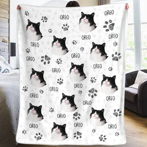 Colorful Upload Pet Image - Gift For Cat Lovers - Personalized Blanket