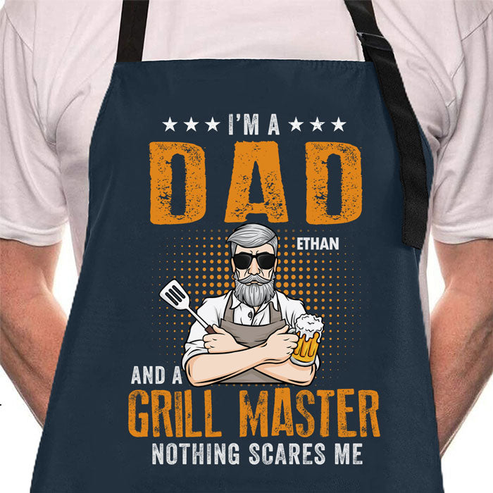 Dad The Grill Master Kitchen Apron Men Cooking Gifts for Him Fathers Day  Gift