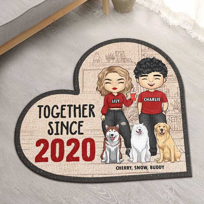 Together Since - Personalized Shaped Decorative Mat - Gift For Couples, Husband Wife